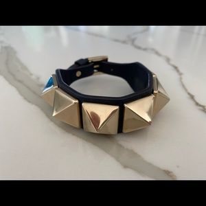 Valentino Navy Rockstar Studded Bracelet